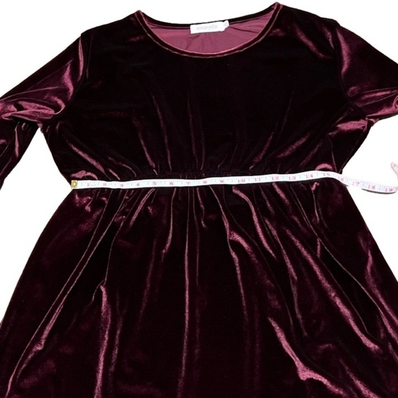Amaryllis Burgundy 3/4 Sleeve Polyester Women’s Dress (Sz XL) - Picture 11 of 12